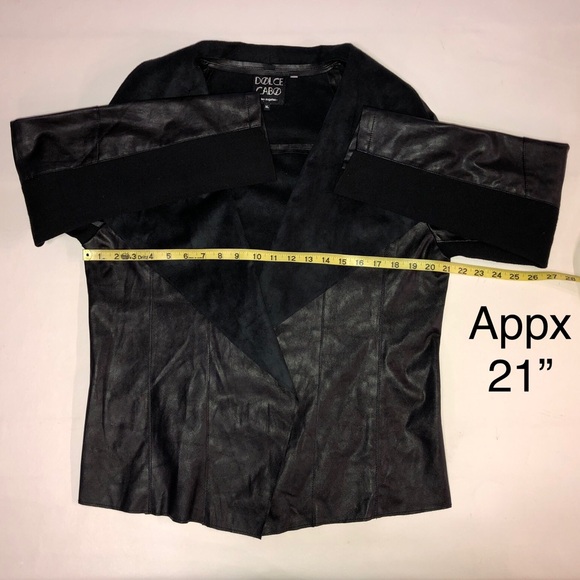 DOLCE CABO Open Drape Vegan Leather Jacket Black (XL) - Picture 11 of 17